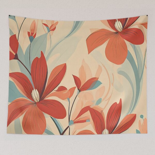 Item preview, Colorful design with flowers, in the style of terracotta. designed and sold by Kiyomi  Mizushima.
