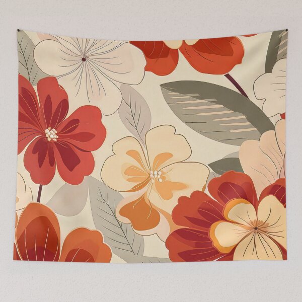 Item preview, Colorful design with flowers, in the style of terracotta. designed and sold by Kiyomi  Mizushima.