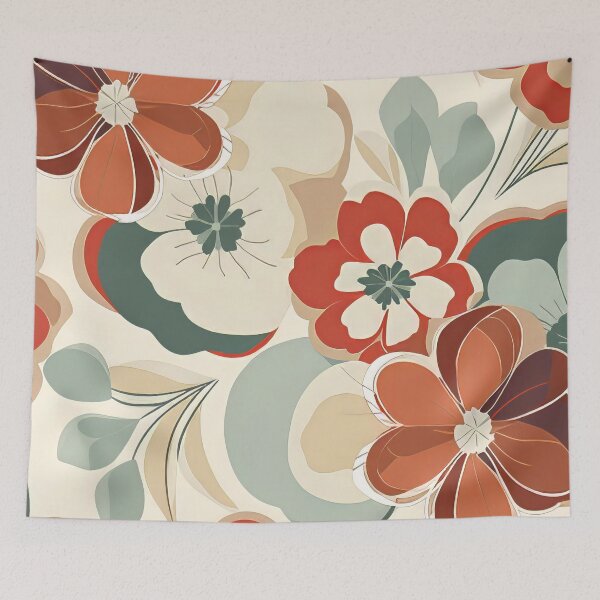 Item preview, Colorful design with flowers, in the style of terracotta. designed and sold by Kiyomi  Mizushima.