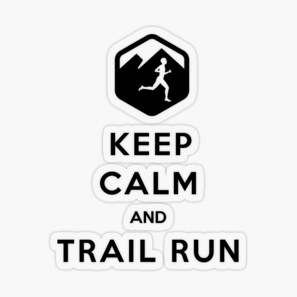 keep calm and trail run design Pegatina transparente