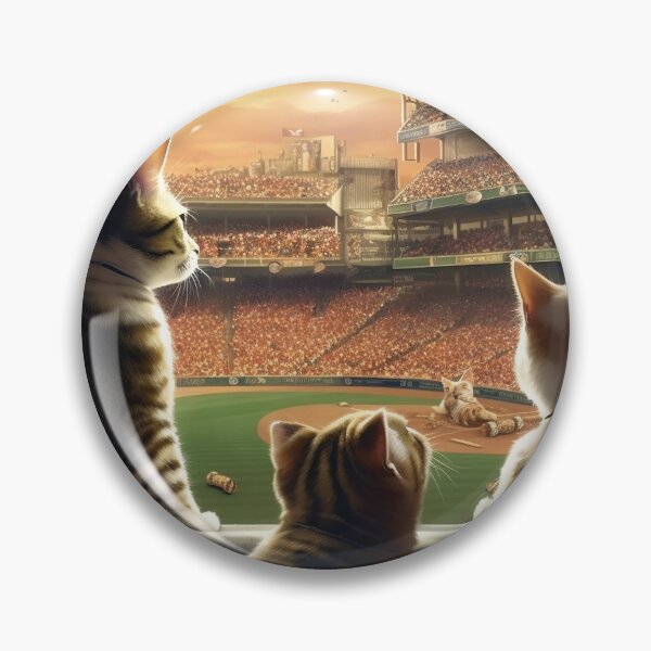 Item preview, Three Brother Cats Are Watching Baseball Game designed and sold by BDMeow.