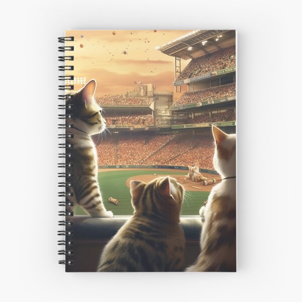 Item preview, Three Brother Cats Are Watching Baseball Game designed and sold by BDMeow.