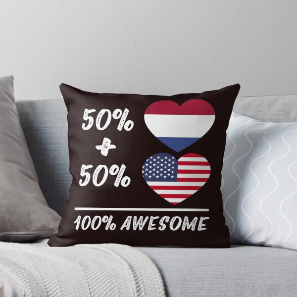 Aperçu de l'œuvre 50 pour cent des Pays-Bas 50 pour cent américain 100% impressionnant T-shirt de drapeau drôle de sports d'hiver créée et vendue par larspat.