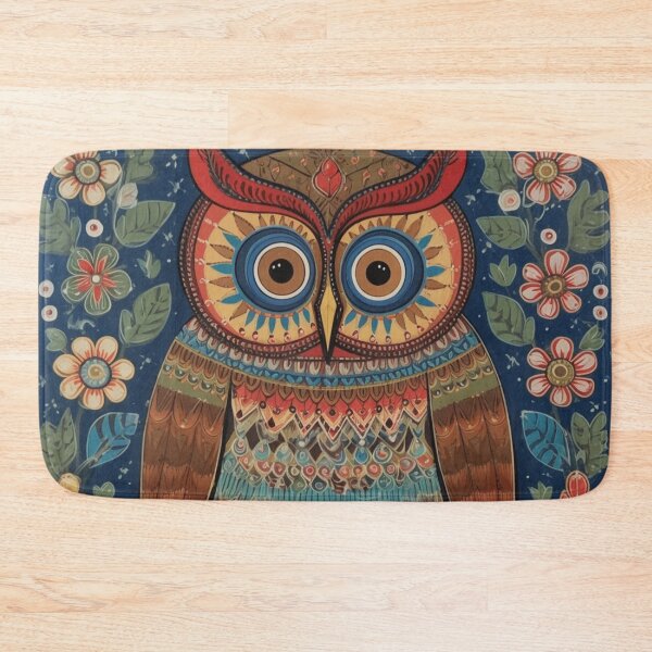 Item preview, cute owl, folk art style designed and sold by SBD-Shop.