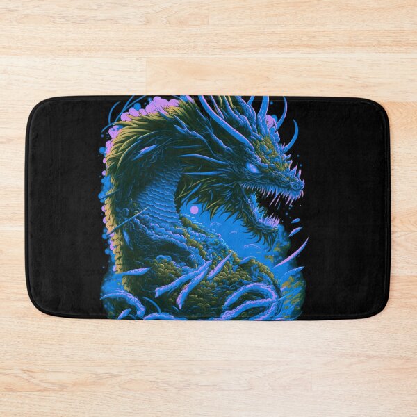 Item preview, Dragon Fantasy Art Psychedelic Blue designed and sold by druidwolfart.