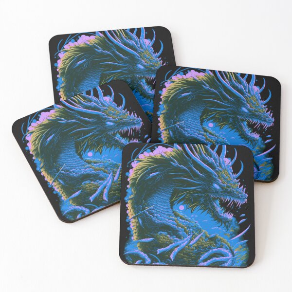 Item preview, Dragon Fantasy Art Psychedelic Blue designed and sold by druidwolfart.