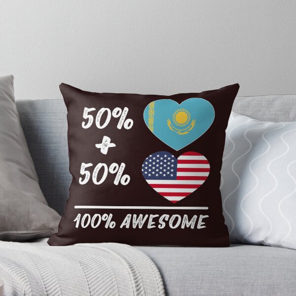 Aperçu de l'œuvre 50 pour cent le Kazakhstan 50 pour cent américain 100% impressionnant T-shirt de drapeau drôle de sports d'hiver créée et vendue par larspat.