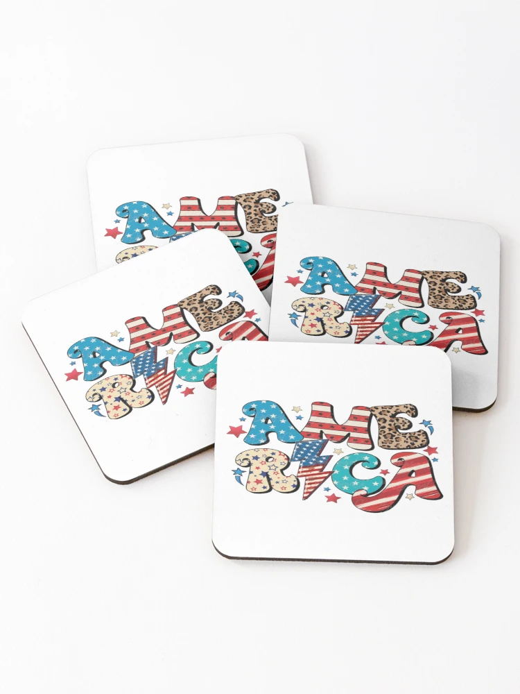 Thumbnail 1 of 5, Coasters (Set of 4), America designed and sold by RubyCollection.