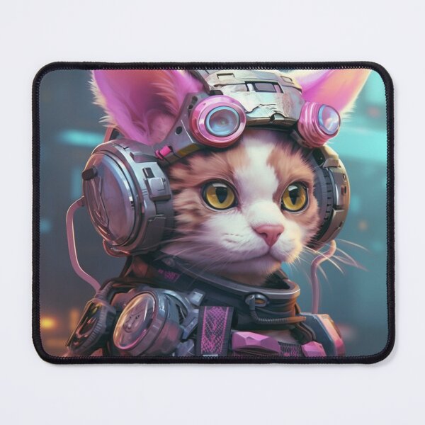 Item preview, cyberpunk dieselpunk cat designed and sold by nolutsch.
