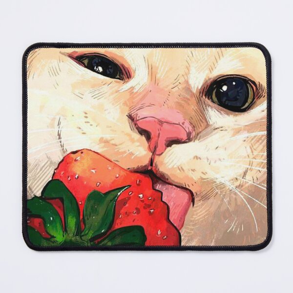 Item preview, Cute cat eats strawberries designed and sold by Hot-Anime-.
