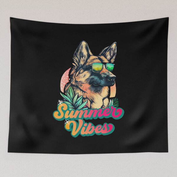 Item preview, German Shepherd Summer Vibes designed and sold by GO SHIRT-TEE.