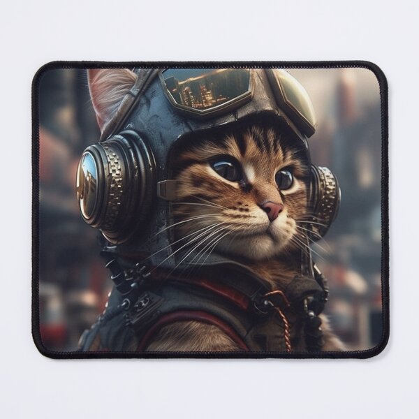 Item preview, cyberpunk dieselpunk cat designed and sold by nolutsch.