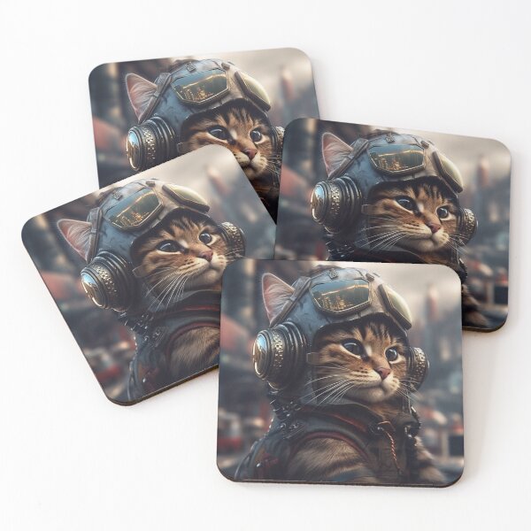 Item preview, cyberpunk dieselpunk cat designed and sold by nolutsch.
