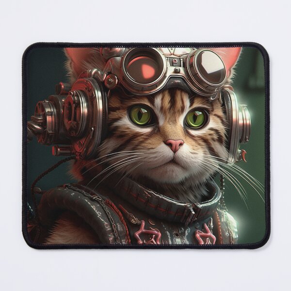 Item preview, cyberpunk dieselpunk cat designed and sold by nolutsch.