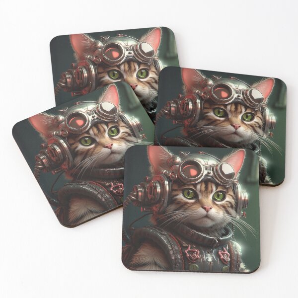 Item preview, cyberpunk dieselpunk cat designed and sold by nolutsch.