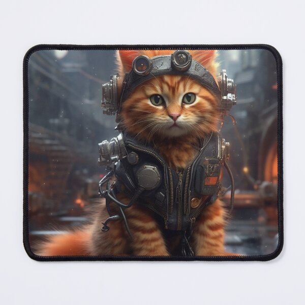 Item preview, cyberpunk dieselpunk cat designed and sold by nolutsch.