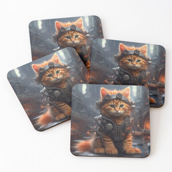 Item preview, cyberpunk dieselpunk cat designed and sold by nolutsch.