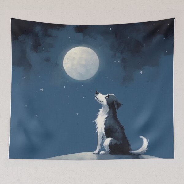 Item preview, Dog Love The Moon Print designed and sold by harperrjohn.