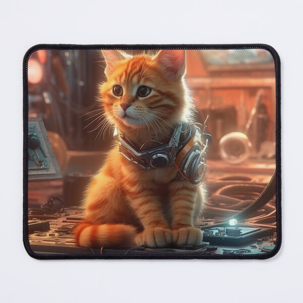 Item preview, cyberpunk dieselpunk cat designed and sold by nolutsch.