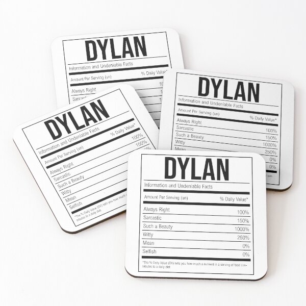 Item preview, Dylan Name Funny Nutrition Label designed and sold by XCIV.