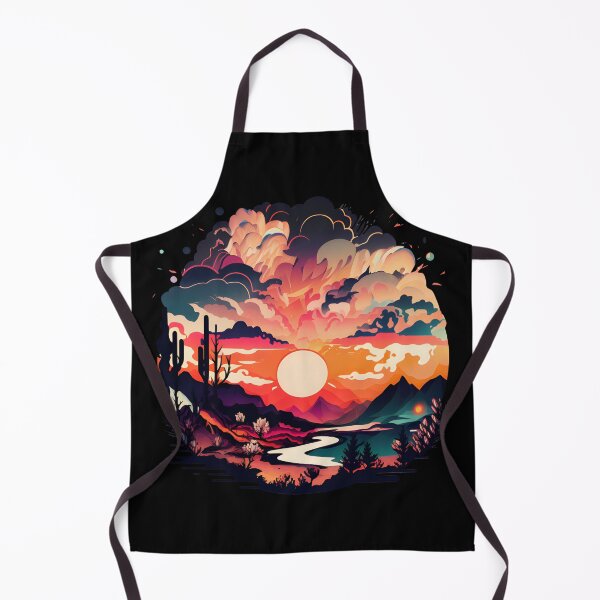 Item preview, 90s Sunset - Vintage Style Rainbow Sky - Outdoor Camping Desert Sun - Simple Minimalist Original Artwork designed and sold by VenusInShade.