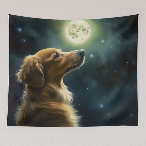 Item preview, Dog The Moon Print designed and sold by harperrjohn.