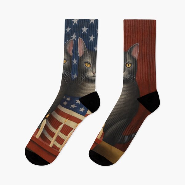 Item preview, USA Patriot Cat 4th July independence day America designed and sold by miraclemeows.