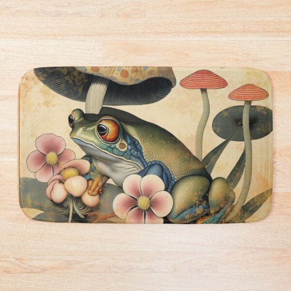 Item preview, Japanese Style Aesthetic Frog Lovers Mushrooms Floral Vintage Frog designed and sold by SunfullyYours.