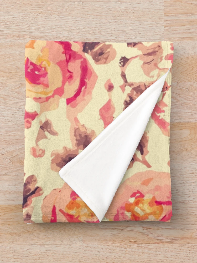 Thumbnail 3 of 6, Throw Blanket, Retro Roses designed and sold by SamJanner.