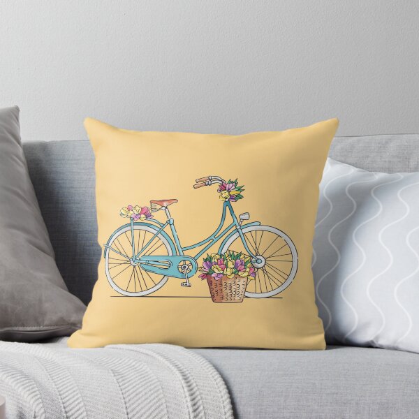 Aperçu de l'œuvre Vélo rétro bleu avec des tulipes créée et vendue par sundrystudio.