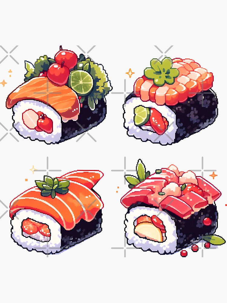 Buy Shrimp Sushi Vinyl Sticker Cute Sushi Sticker Kawaii Nigiri Sushi  Japanese Food Japan Inspired Anime Stickers Ebi Nigiri Sushi Online in  India - Etsy