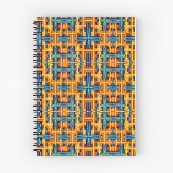 Aperçu de l'œuvre Pixelated Cross Pattern Multicolor Orange and Blue créée et vendue par MiracleROLArt.
