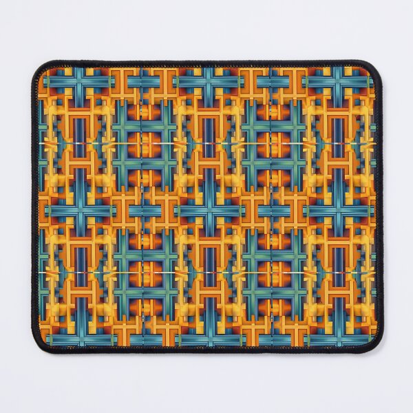Item preview, Pixelated Cross Pattern Multicolor Orange and Blue designed and sold by MiracleROLArt.
