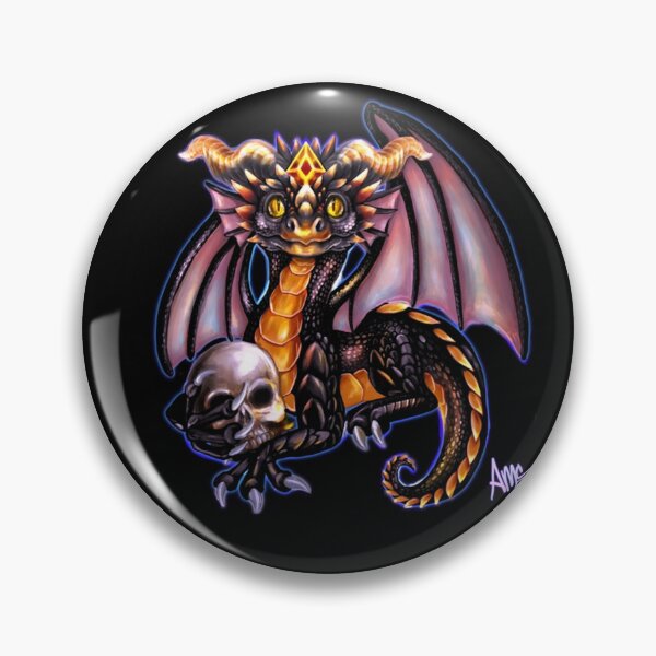 Item preview, Black and gold skull guardian dragon designed and sold by AlfordShopArt.
