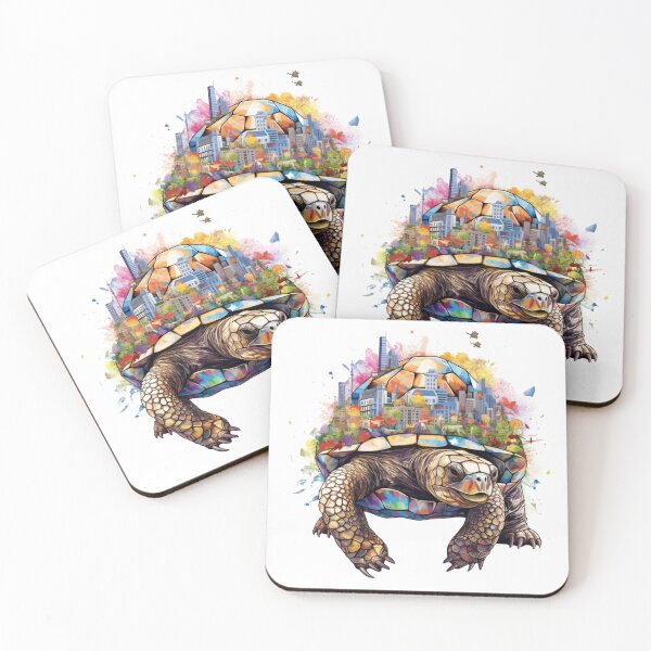 Item preview, Galapagos Tortoise in Galapagos with a Metropolis within its shell designed and sold by KMQN.