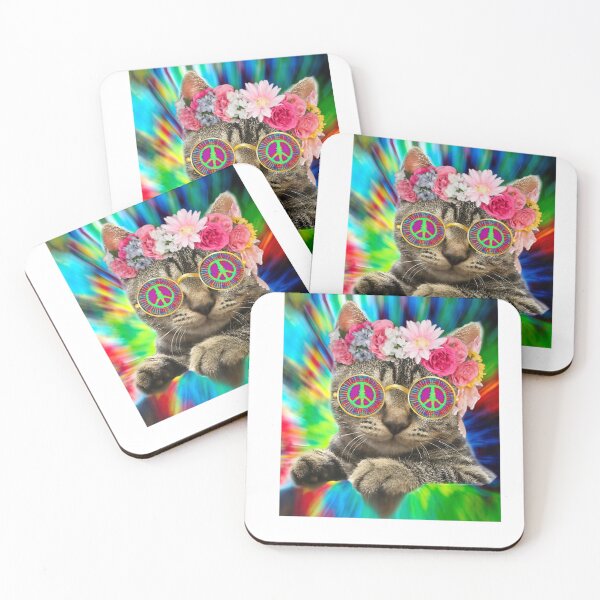 Item preview, Hippie Cat Kitty Groovy Tie Dye designed and sold by FashionArthopp.