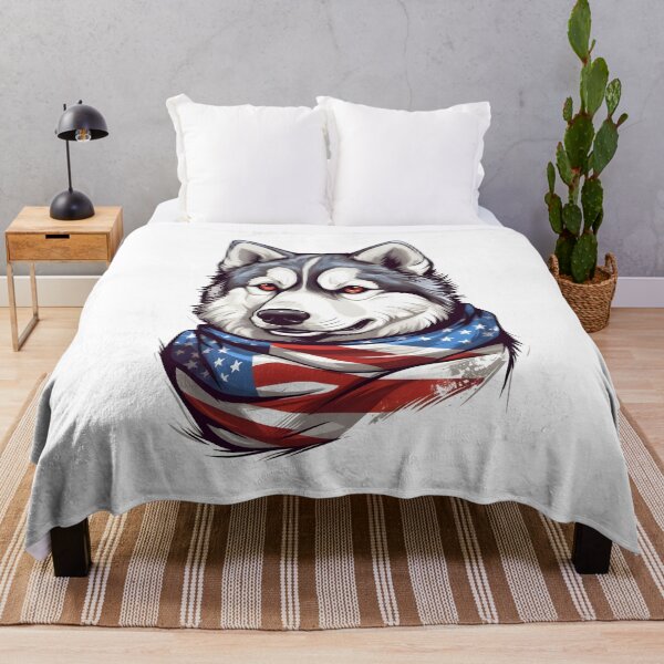 Item preview, American Siberian Husky t-shirts, American flag. designed and sold by im9creative.