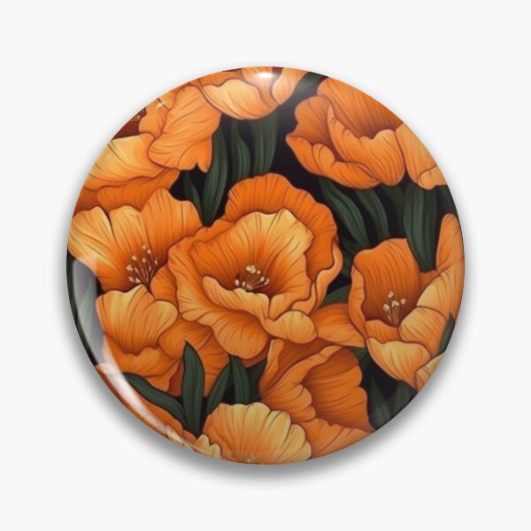 Item preview, Beautiful Orange Floral Tile Pattern designed and sold by dreamyydesignss.