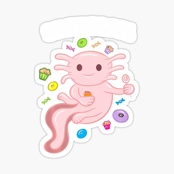 Axolotl Lover Snaxolotl Kawaii Axolotl Food Sweets' Sticker