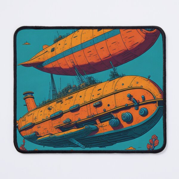 Item preview, A vintage submarine in retro colors designed and sold by CreativoLoco.