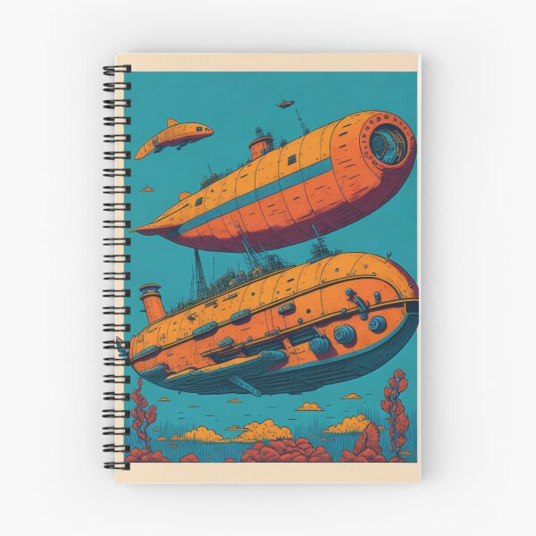 Item preview, A vintage submarine in retro colors designed and sold by CreativoLoco.