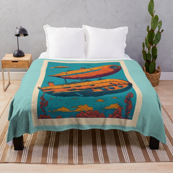 Item preview, A vintage submarine in retro colors designed and sold by CreativoLoco.