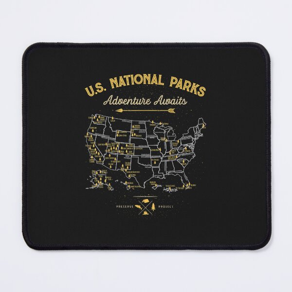 Item preview, 62 National Parks Map Gifts US Park Vintage Camping Hiking designed and sold by gravefilled.