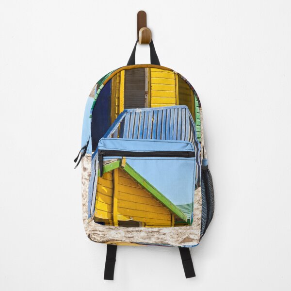 Item preview, Bright colored beach huts at beach in Muizenberg designed and sold by ArtyBuys.