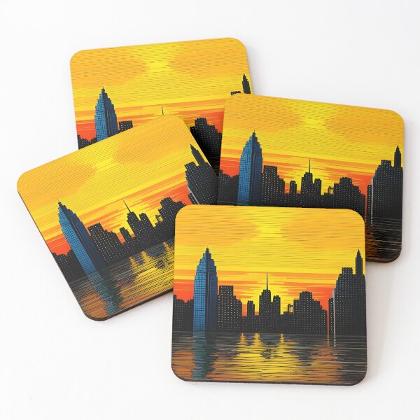 Item preview, Sunset pixealart city designed and sold by brandway.