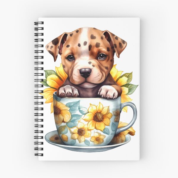 Item preview, American Pit Bull Terrier Clipart, Dog in Sunflower Tea Cup, Sunflower Teacup Art, Pup in Mug, Garden Dog, Tea Time Pup, Sunny Cute Print designed and sold by CoolorPainting.