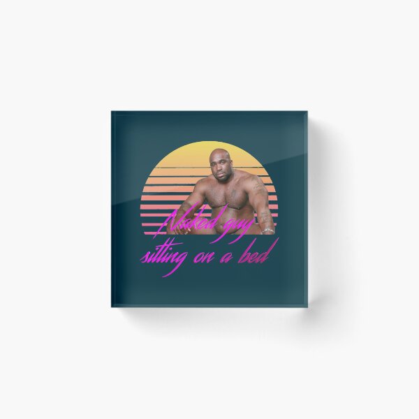 Item preview, BARRY WOOD - NAKED GUY SITTING ON A BED (Vaporwave) Active  designed and sold by Cosmoglots.