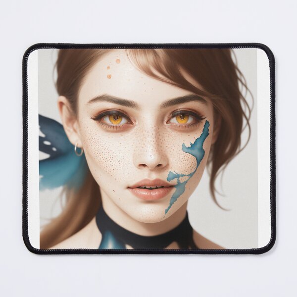 Item preview, Beautiful woman with freckles and watercolor 2 designed and sold by Shinihime.