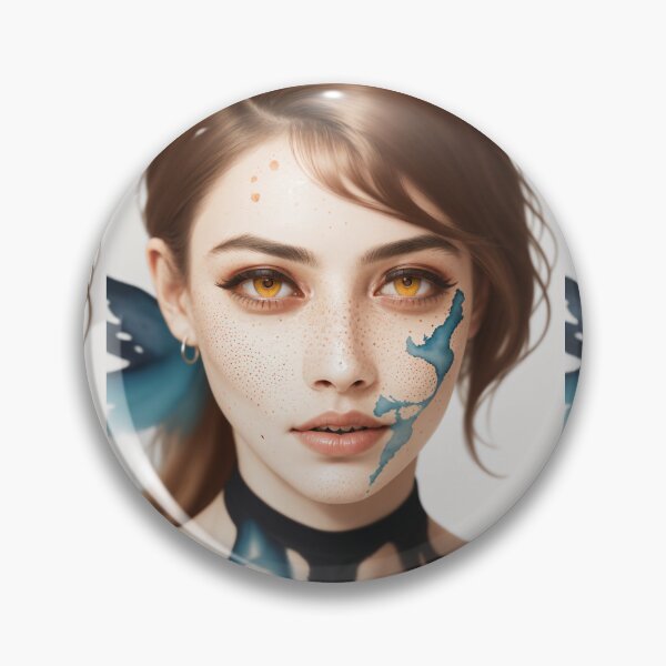 Item preview, Beautiful woman with freckles and watercolor 2 designed and sold by Shinihime.