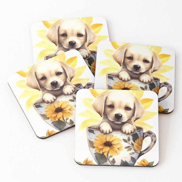 Item preview, Labrador Retriever Clipart, Dog in Sunflower Tea Cup, Sunflower Teacup Art, Pup in Mug, Garden Dog, Tea Time Pup, Sunny Cute Print designed and sold by CoolorPainting.